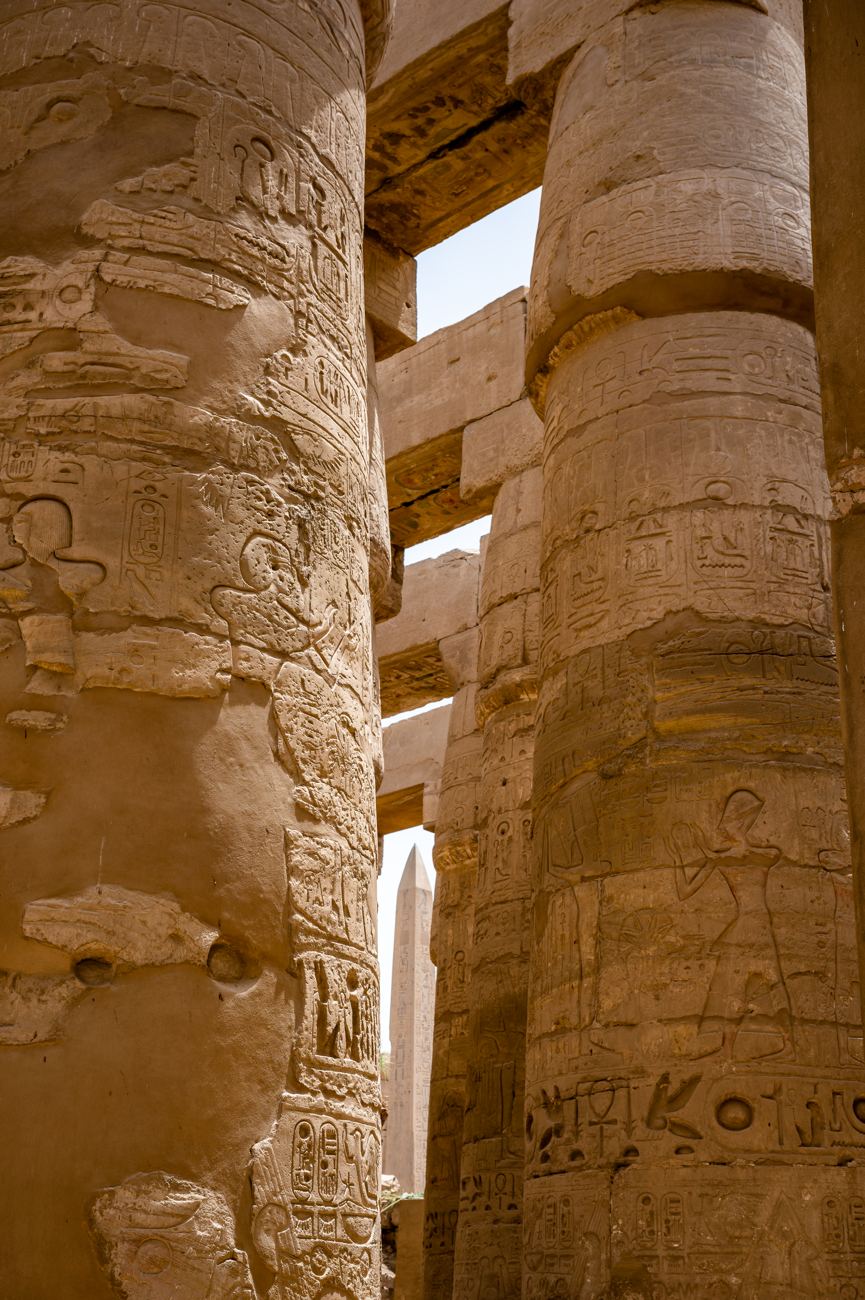 Towering columns of the great hypostyle hall at Karnak